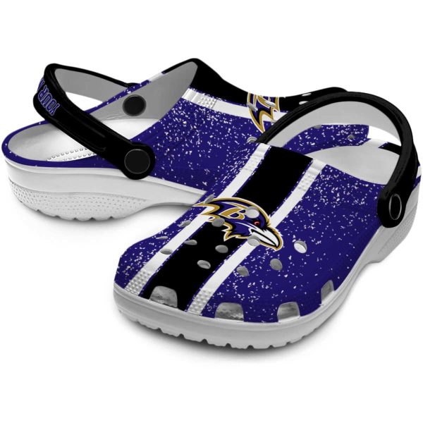 Custom Baltimore Ravens Vertical Stripes Crocs Latest Model