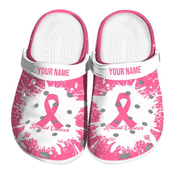 Custom Breast Cancer Splash Art Crocs Best selling