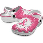 Custom Breast Cancer Splash Art Crocs Latest Model