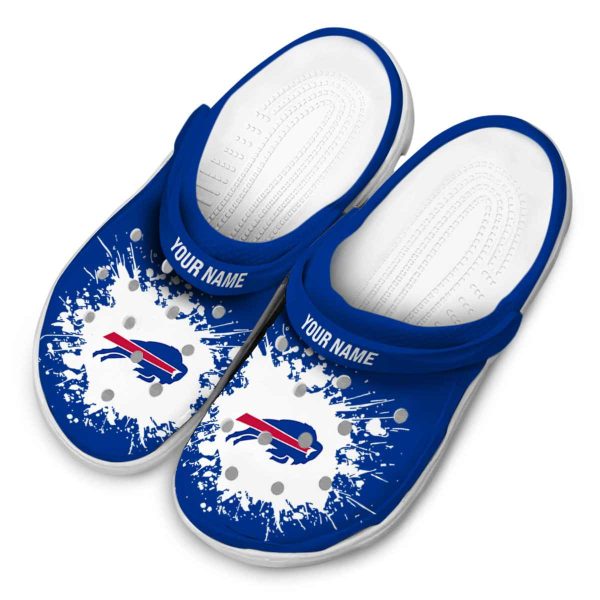 Custom Buffalo Bills Splatter Background Crocs Trendy