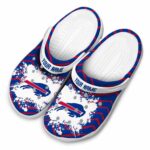 Custom Buffalo Bills Zigzag Paint Burst Crocs Best selling