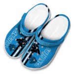 Custom Carolina Panthers Contrasting Stripes Crocs Best selling