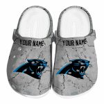 Custom Carolina Panthers Cracked Texture Crocs Best selling
