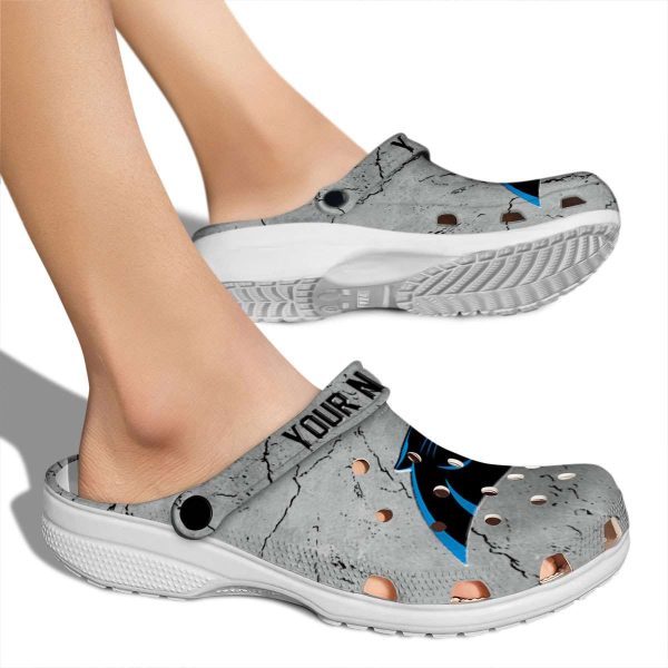 Custom Carolina Panthers Cracked Texture Crocs High quality