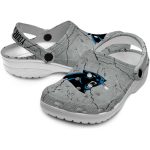 Custom Carolina Panthers Cracked Texture Crocs Best selling