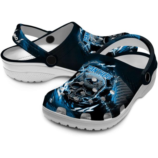 Custom Carolina Panthers Gothic Skull Crocs Latest Model
