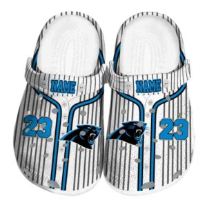 Custom Carolina Panthers Pinstripe Pattern Crocs Best selling