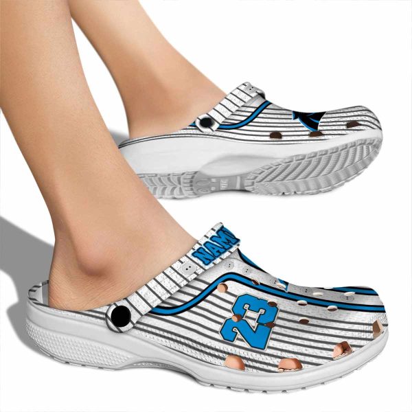 Custom Carolina Panthers Pinstripe Pattern Crocs High quality