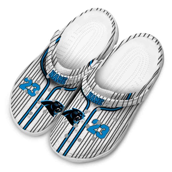 Custom Carolina Panthers Pinstripe Pattern Crocs Trendy
