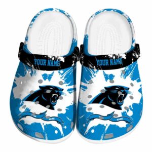 Custom Carolina Panthers Splatter Pattern Crocs Best selling