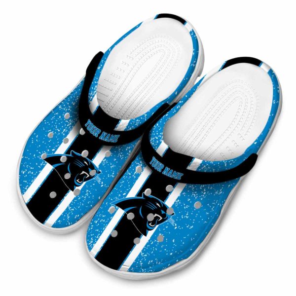 Custom Carolina Panthers Vertical Stripes Crocs Trendy