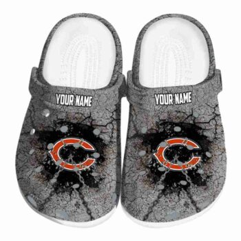 Custom Chicago Bears Cracked Ground Texture Crocs Best selling