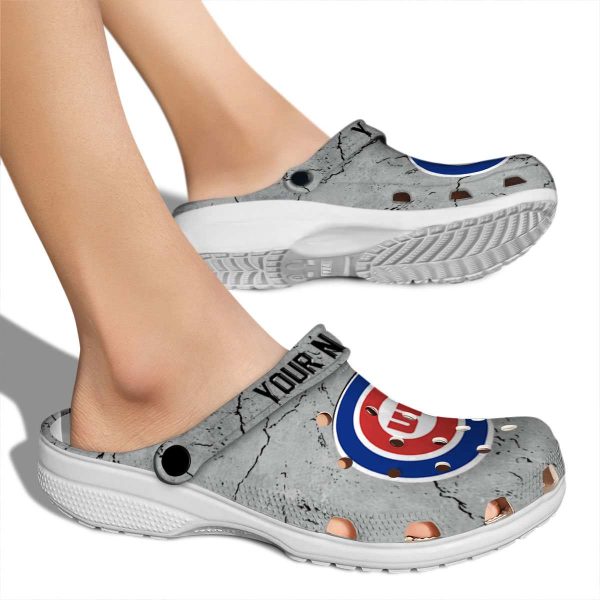 Custom Chicago Cubs Cracked Texture Crocs High quality