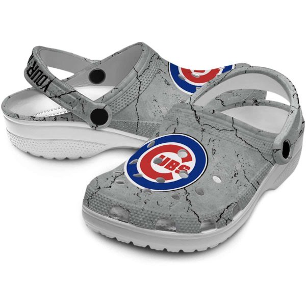Custom Chicago Cubs Cracked Texture Crocs Latest Model
