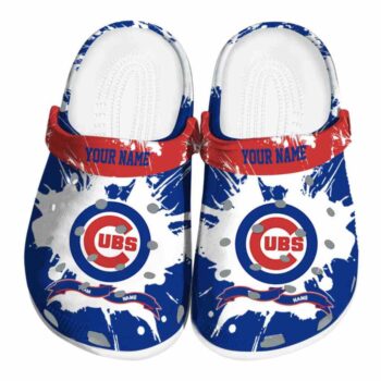 Custom Chicago Cubs Splatter Pattern Crocs Best selling