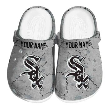 Custom Chicago White Sox Cracked Texture Crocs Best selling