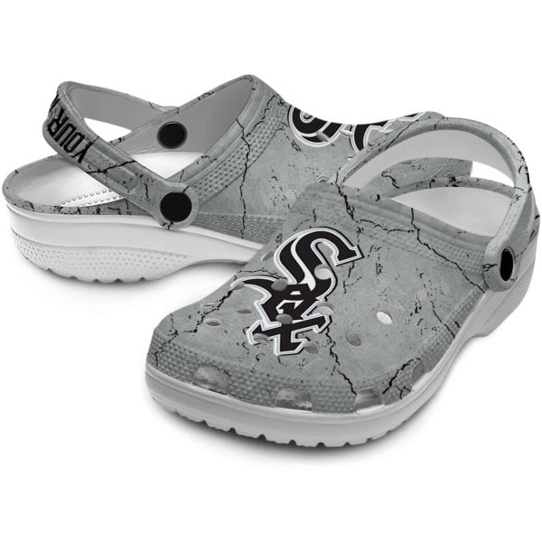 Custom Chicago White Sox Cracked Texture Crocs Latest Model