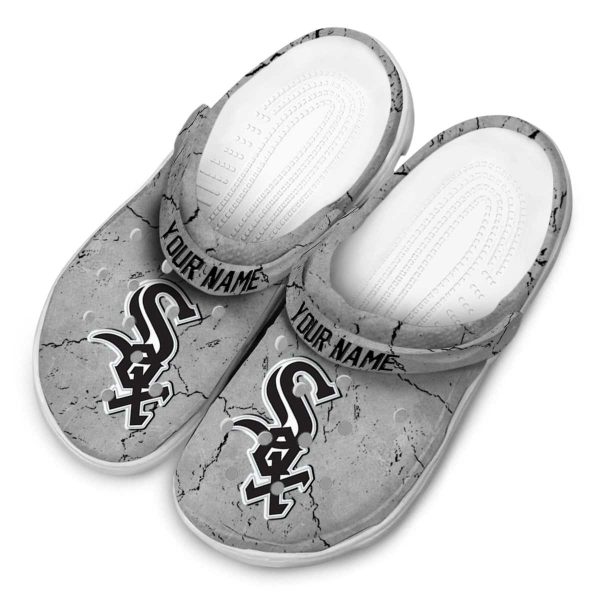 Custom Chicago White Sox Cracked Texture Crocs Trendy