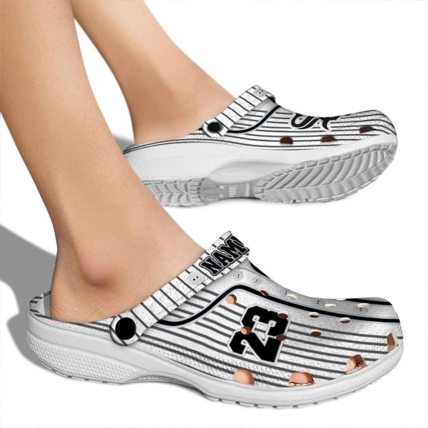 Custom Chicago White Sox Pinstripe Pattern Crocs High quality