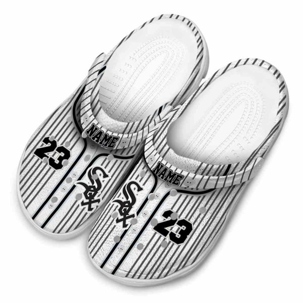 Custom Chicago White Sox Pinstripe Pattern Crocs Trendy