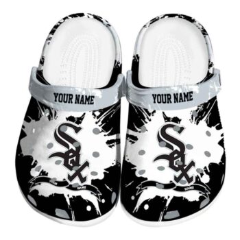 Custom Chicago White Sox Splatter Pattern Crocs Best selling