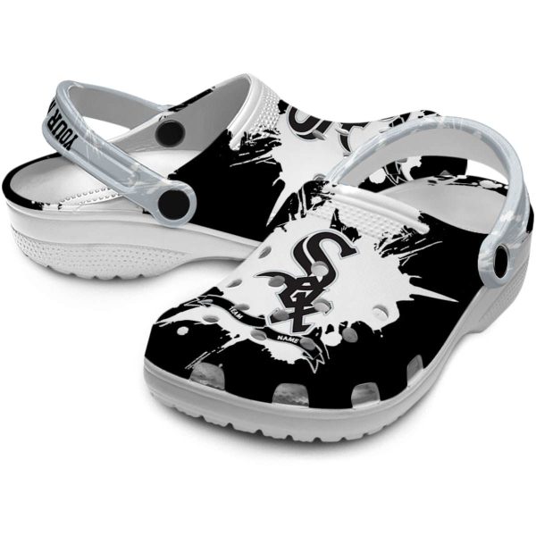 Custom Chicago White Sox Splatter Pattern Crocs Latest Model