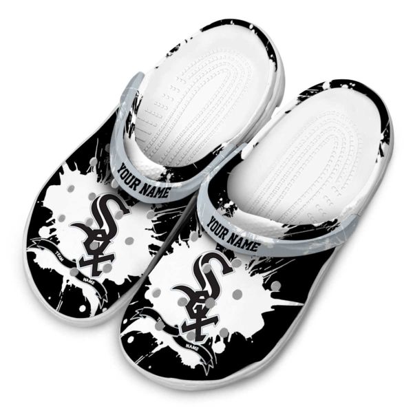 Custom Chicago White Sox Splatter Pattern Crocs Trendy