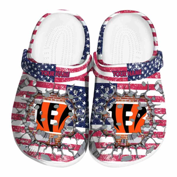 Custom Cincinnati Bengals Freedom Splinter Crocs Best selling