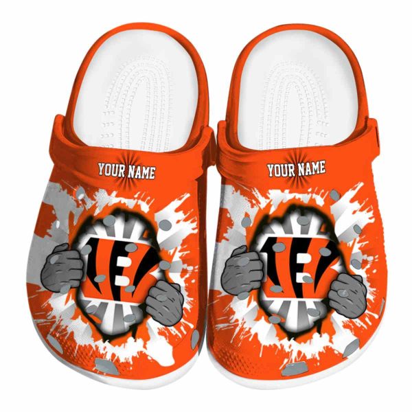 Custom Cincinnati Bengals Gripping Hand Crocs Best selling