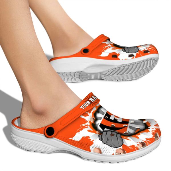 Custom Cincinnati Bengals Gripping Hand Crocs High quality