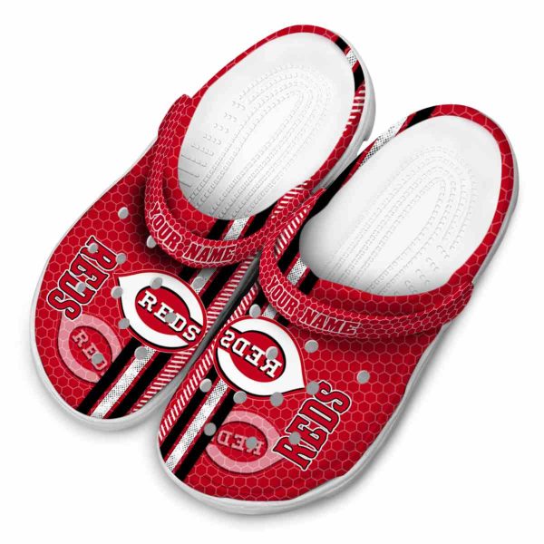 Custom Cincinnati Reds Contrasting Stripes Crocs Trendy