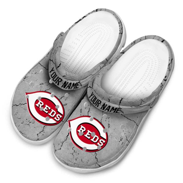 Custom Cincinnati Reds Cracked Texture Crocs Trendy