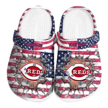 Custom Cincinnati Reds Freedom Splinter Crocs Best selling