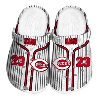 Custom Cincinnati Reds Pinstripe Pattern Crocs Best selling