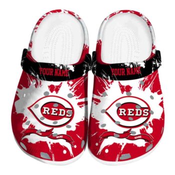 Custom Cincinnati Reds Splatter Pattern Crocs Best selling