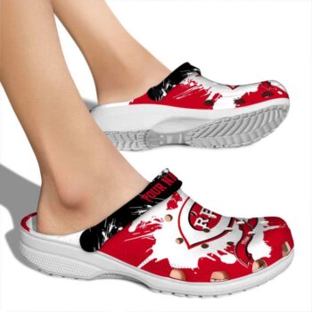 Custom Cincinnati Reds Splatter Pattern Crocs High quality