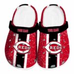Custom Cincinnati Reds Vertical Stripes Crocs Best selling