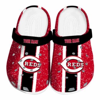 Custom Cincinnati Reds Vertical Stripes Crocs Best selling
