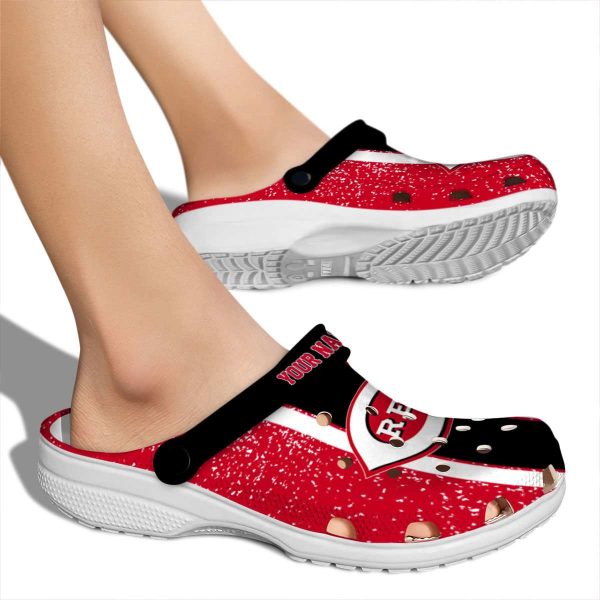 Custom Cincinnati Reds Vertical Stripes Crocs High quality