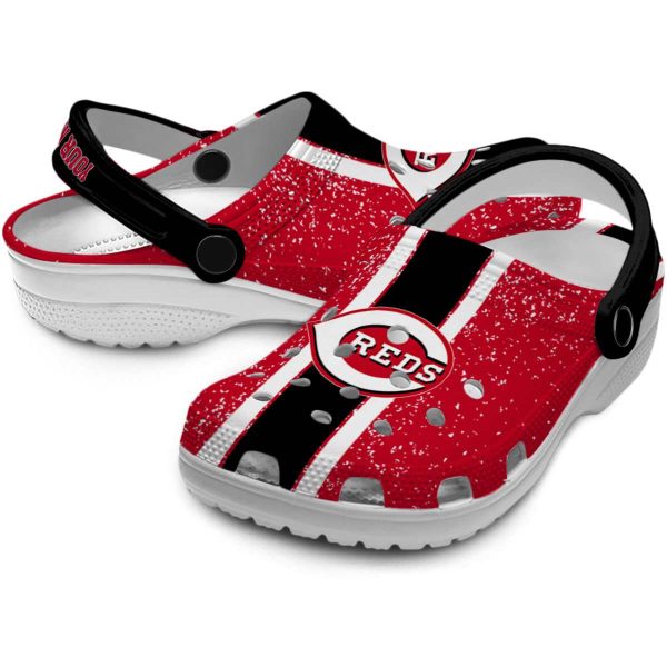 Custom Cincinnati Reds Vertical Stripes Crocs Latest Model