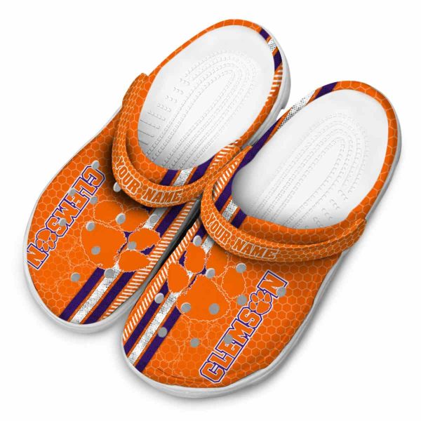 Custom Clemson Tigers Contrasting Stripes Crocs Trendy