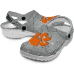 Custom Clemson Tigers Cracked Texture Crocs Best selling