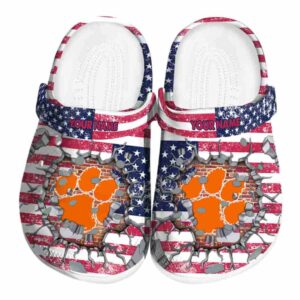 Custom Clemson Tigers Freedom Splinter Crocs Best selling