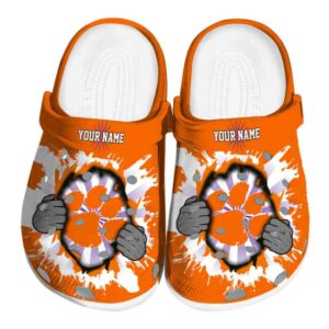 Custom Clemson Tigers Gripping Hand Crocs Best selling