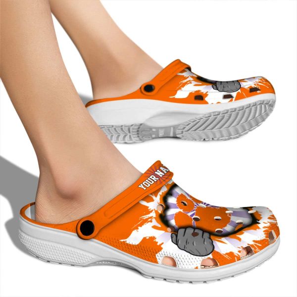 Custom Clemson Tigers Gripping Hand Crocs High quality
