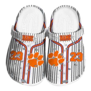 Custom Clemson Tigers Pinstripe Pattern Crocs Best selling
