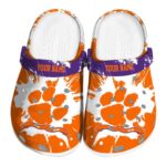 Custom Clemson Tigers Splatter Pattern Crocs Best selling