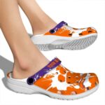 Custom Clemson Tigers Splatter Pattern Crocs Best selling