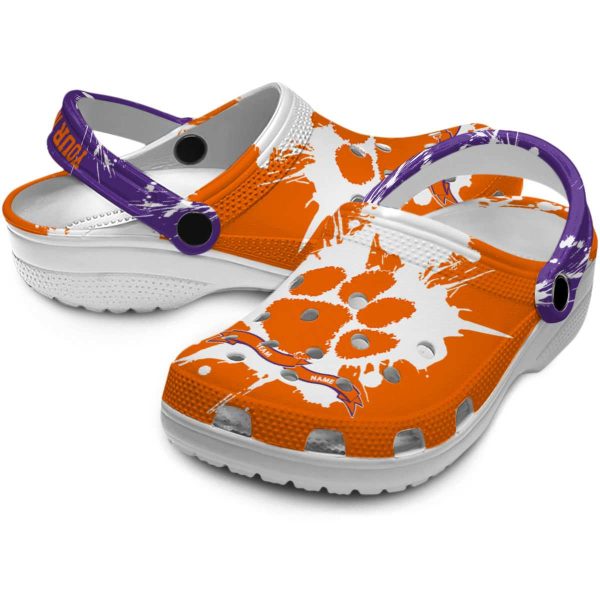 Custom Clemson Tigers Splatter Pattern Crocs Latest Model