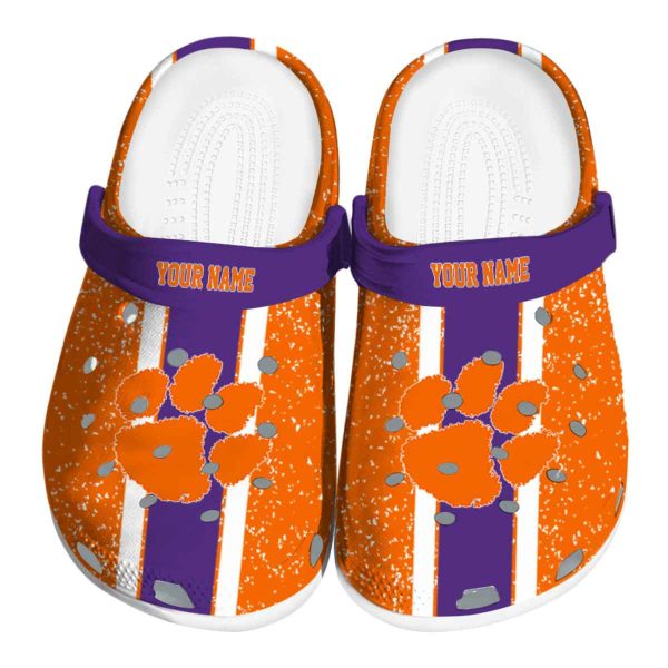 Custom Clemson Tigers Vertical Stripes Crocs Best selling